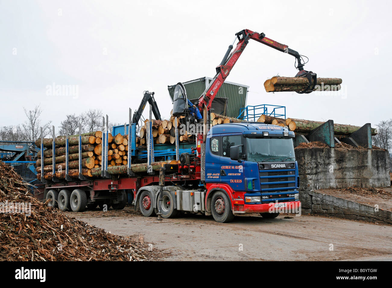 Scottish Tree Logging & Timber Industry. Burnroot Sawmill,