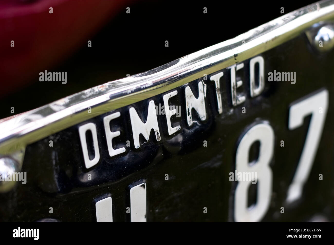 Hot rod custom number plate stock photo alamy