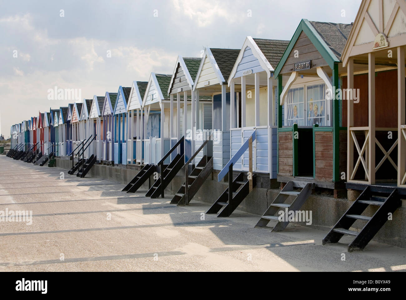 Beach huts at Southwold in Suffolk, England Stock Photo