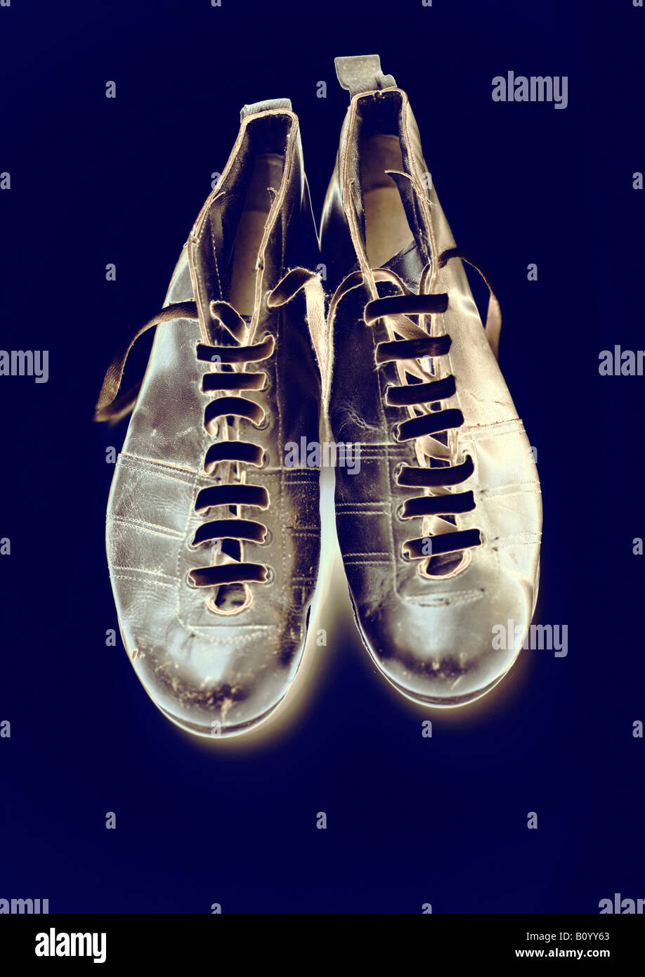 Photo-illustration of Vintage football boots Stock Photo