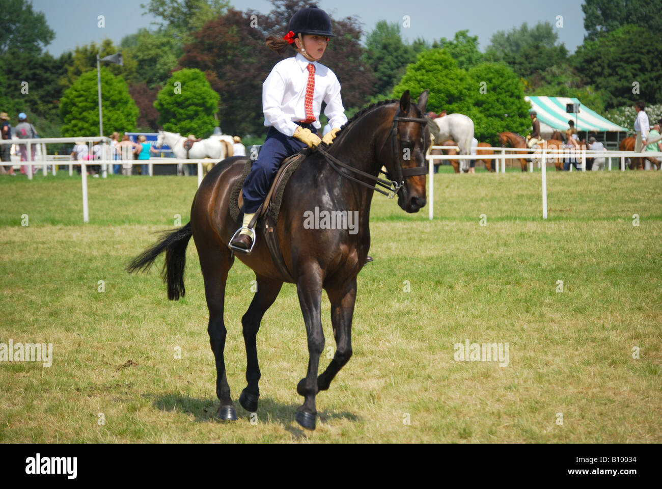 Pony Club rider, Royal Windsor Horse Show, Home Park, Windsor, Berkshire, England, United Kingdom Stock Photo