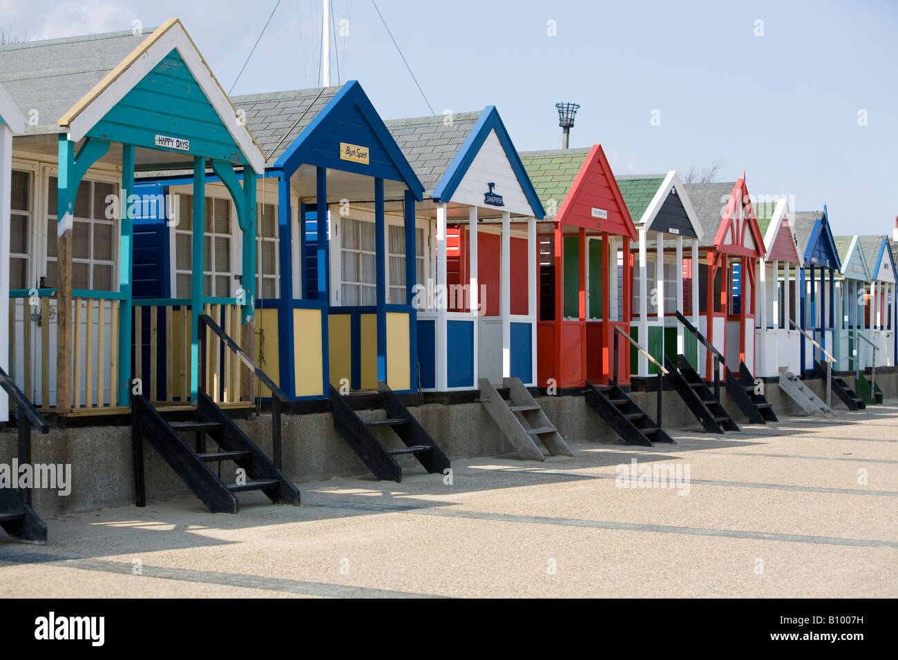 Beach huts at Southwold in Suffolk, England Stock Photo