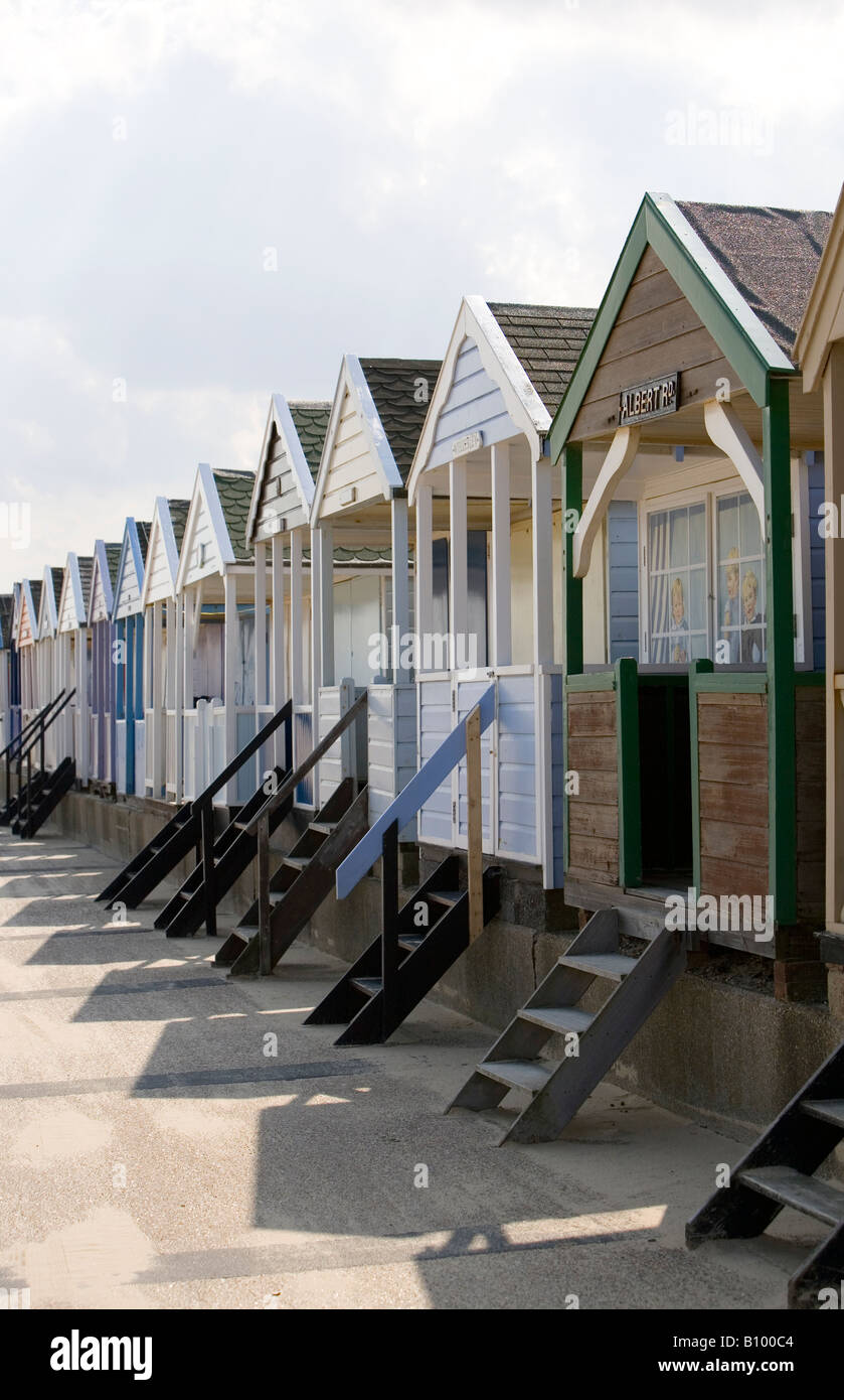 Beach huts at Southwold in Suffolk, England Stock Photo