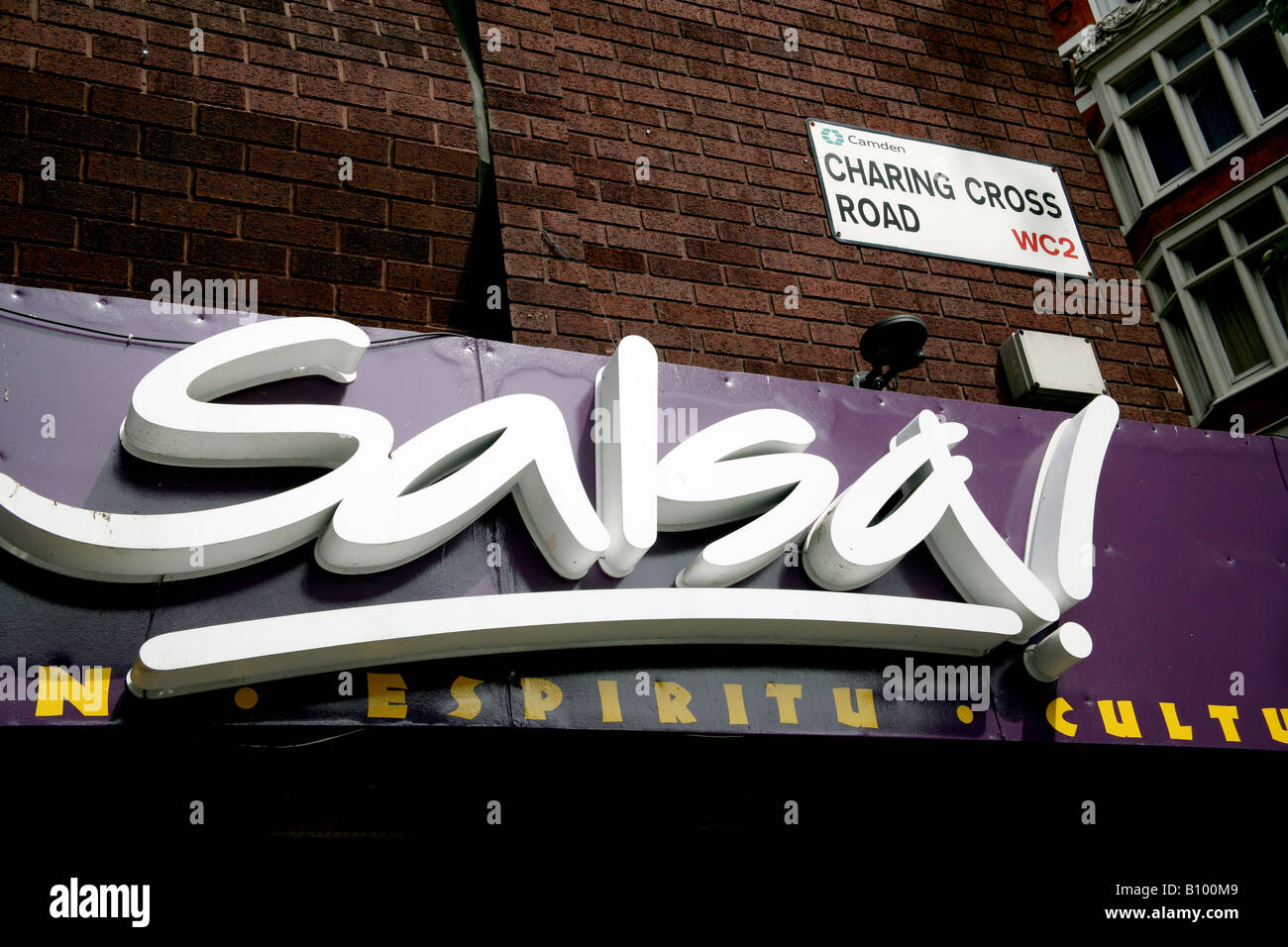 Salsa bar and nightclub on Charing Cross Road London Stock Photo