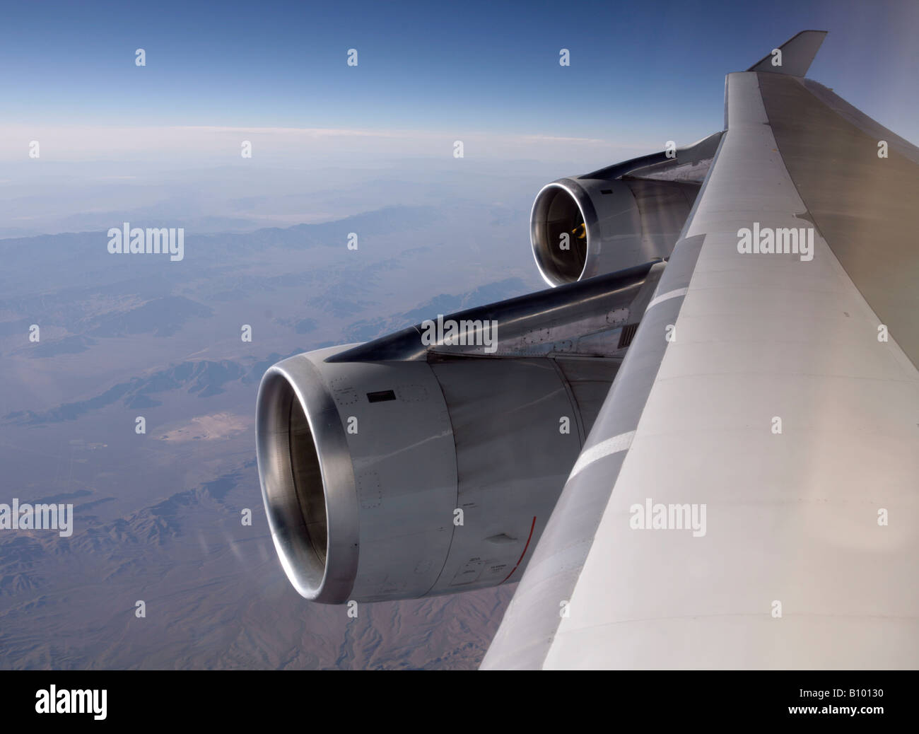 Engines of Boeing 747-400. Stock Photo
