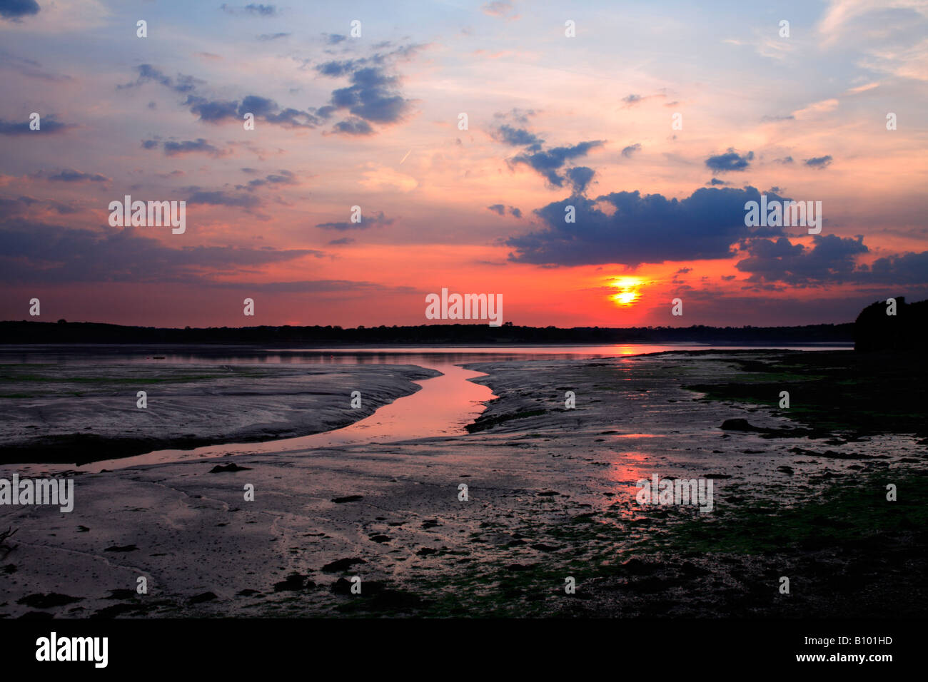 Sunset Landshipping Quay and Western Cleddau Narbeth Pembrokeshire