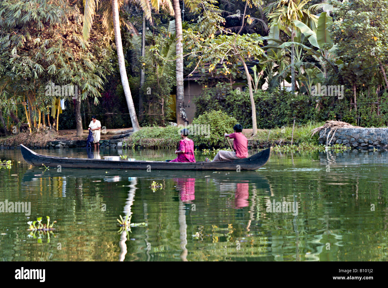 Fishing boats in the lake. A view rom the kerala.India. Real struggles of  Indian fisher man Stock Photo - Alamy