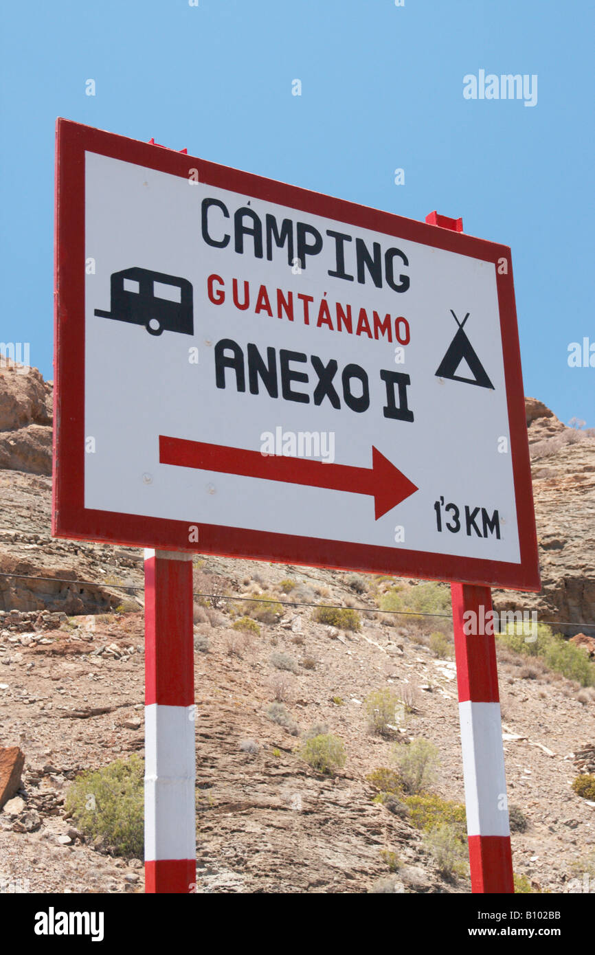 Campsite called Guantanamo on Gran Canaria in The Canary islands Stock Photo