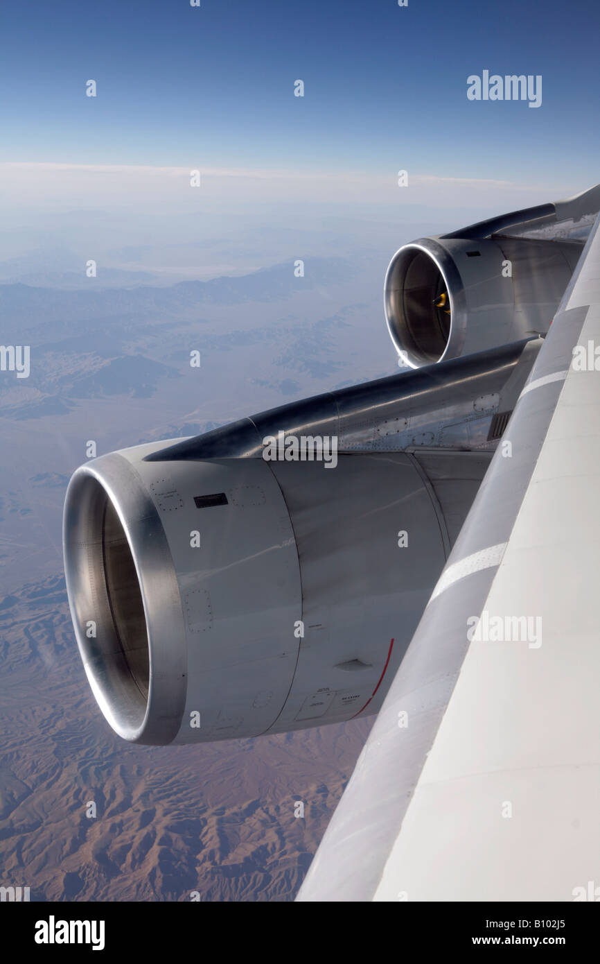 Engines of Boeing 747-400. Stock Photo