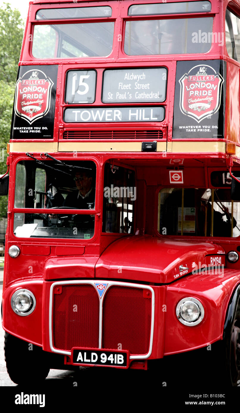 One of the last London Routmaster buses now running on heritage route Stock Photo