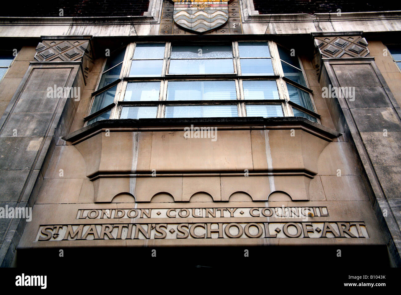 Detail of St Martin's School of Art in central London (now part of the University of the Arts) Stock Photo