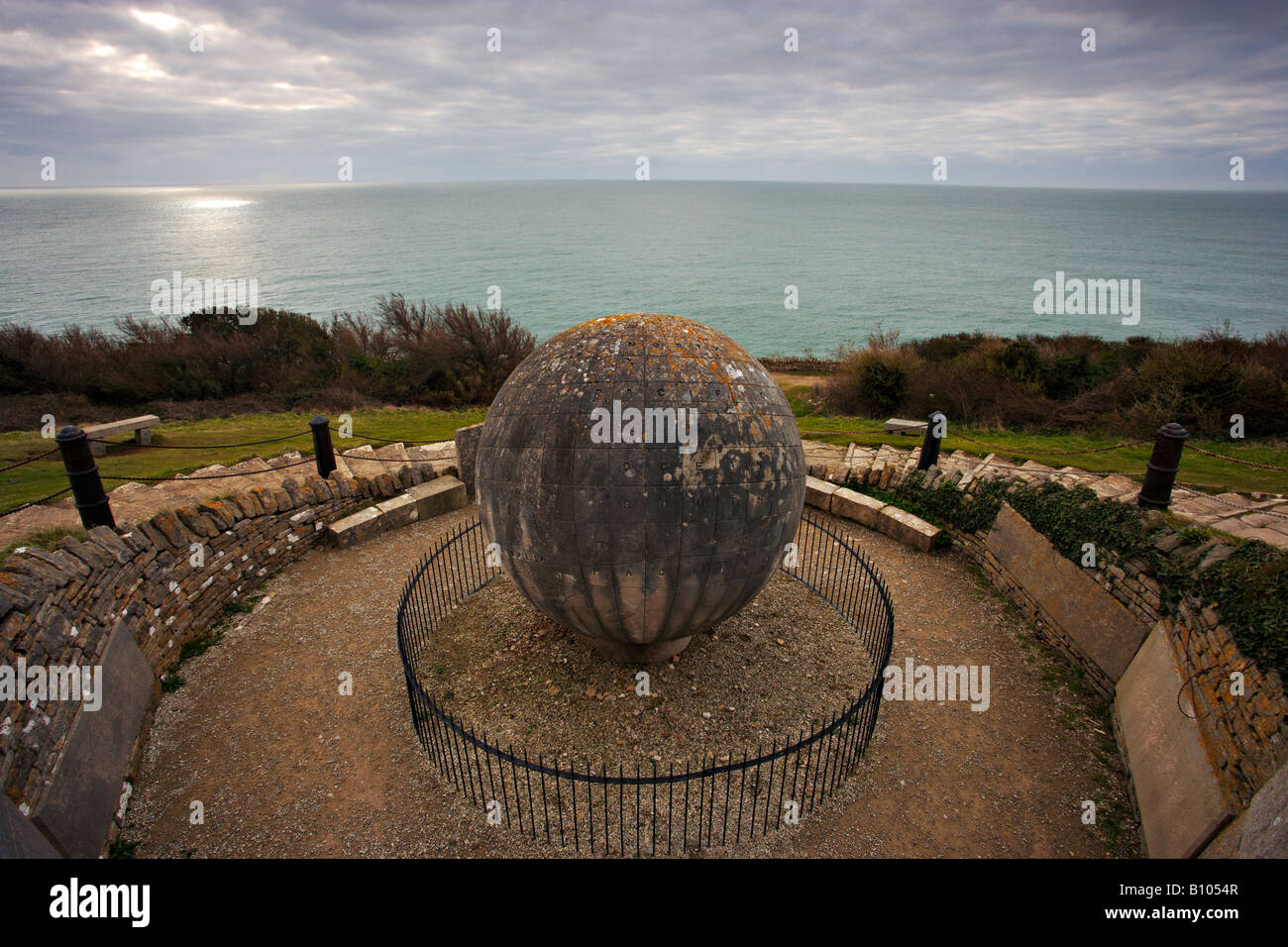 The Globe at Durlston Country Park, Swanage, Dorset, UK Stock Photo