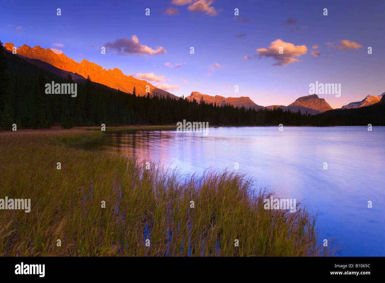 Bow Lake in Banff, Alberta, Canada Stock Photo