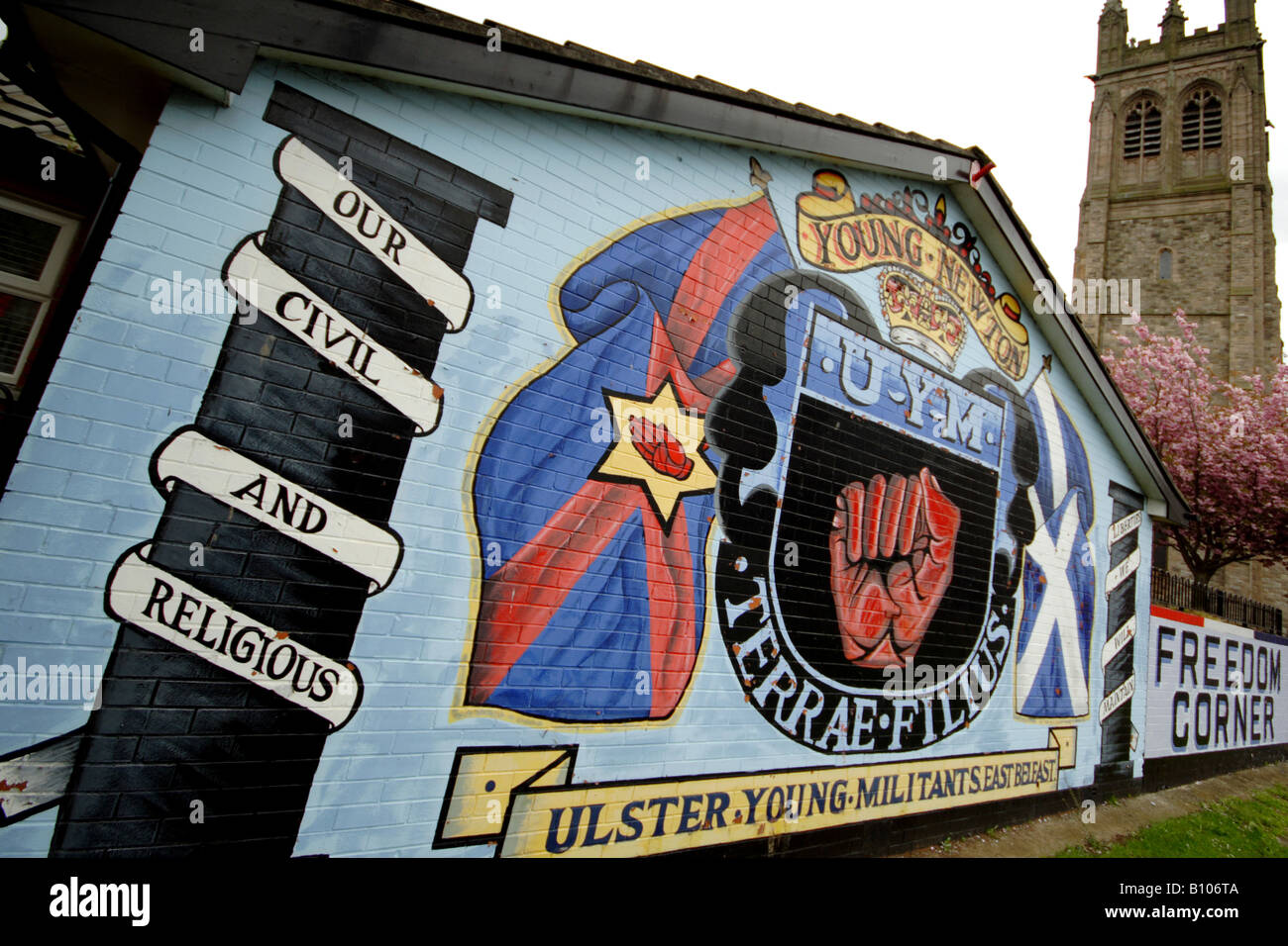 Mural painted by protestant loyalists in East Belfast Northern Ireland Stock Photo