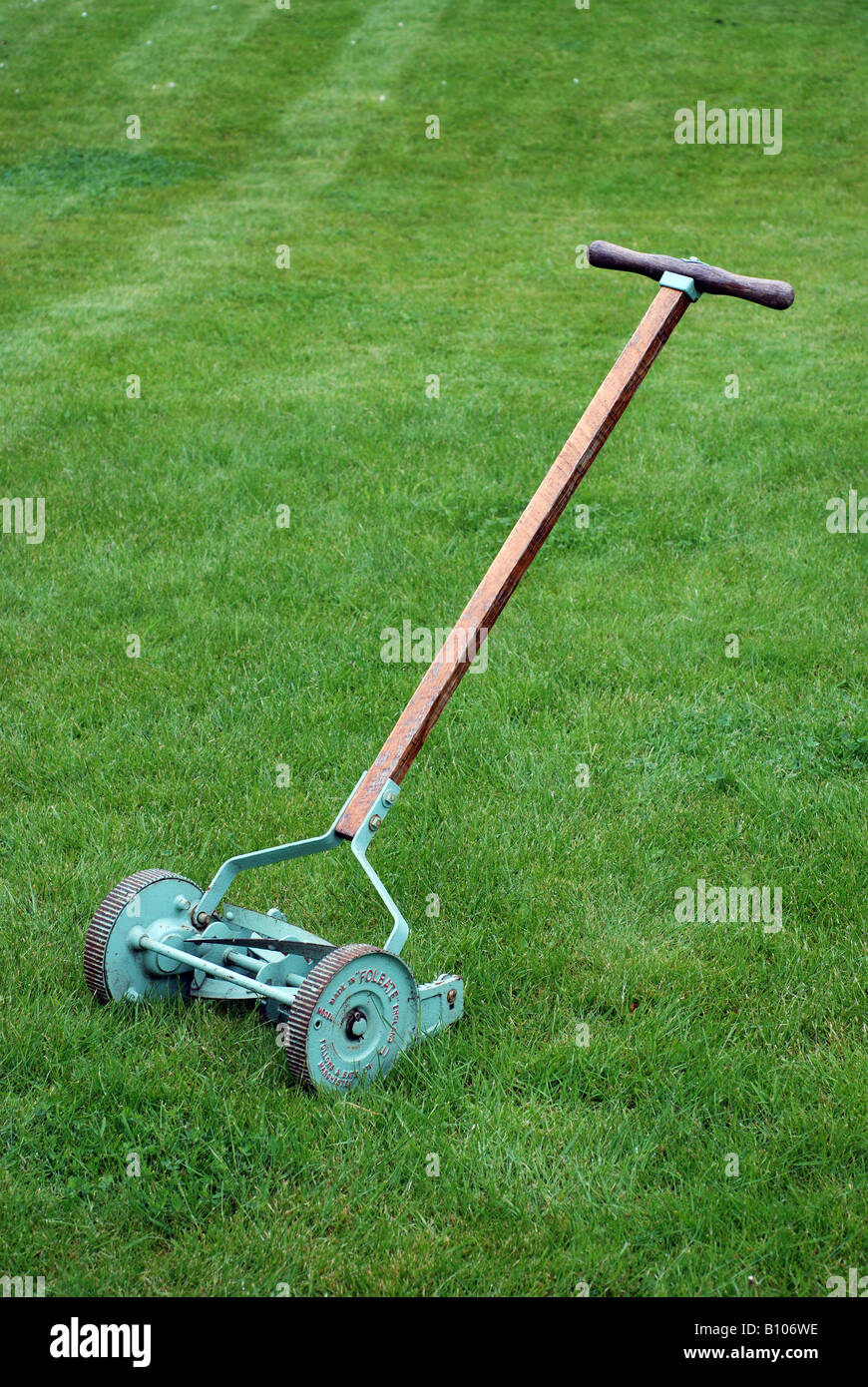 Folbate push lawnmower, UK Stock Photo