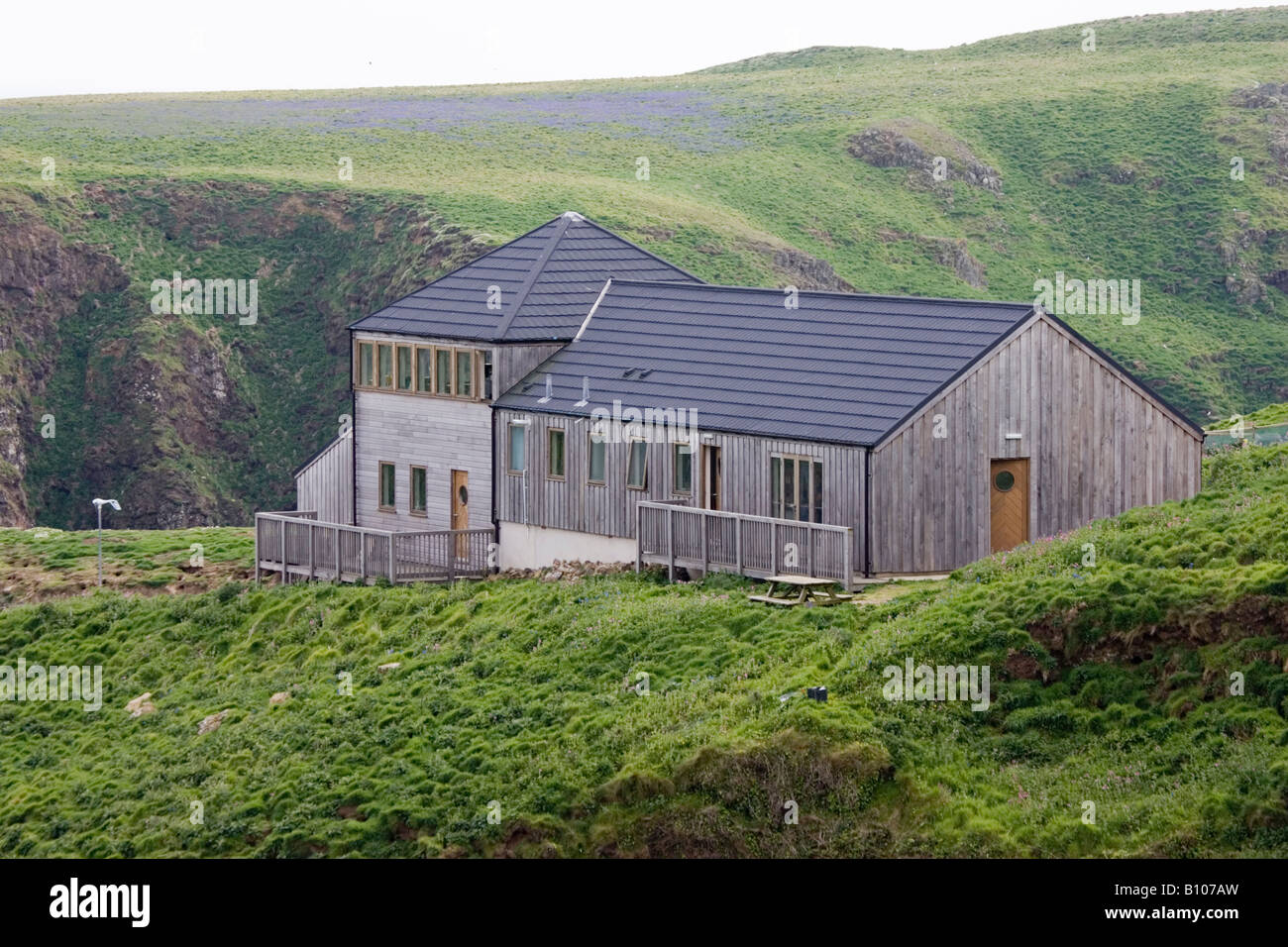 Wardens house Skomer Island Pembrokeshire West Wales UK Stock Photo