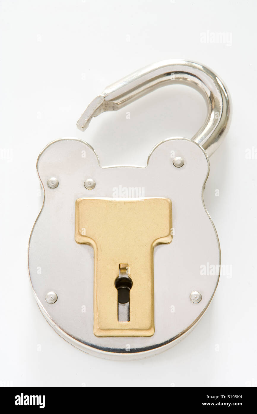 unlocked padlock on white background with clipping path Stock Photo - Alamy