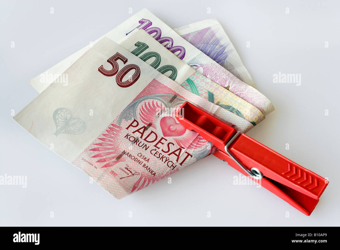 Ceske penize / Czech currency Stock Photo