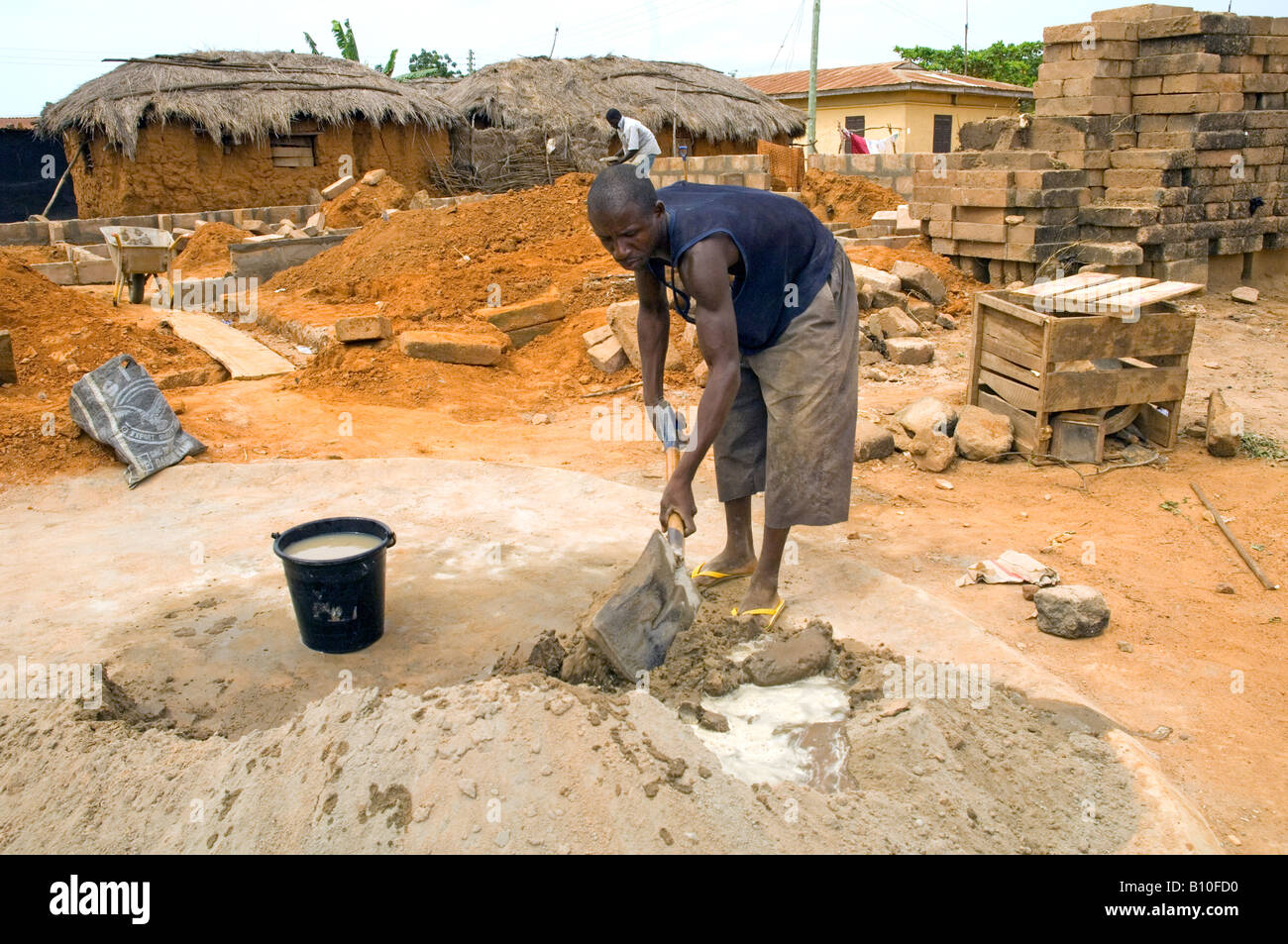 man cement mixer