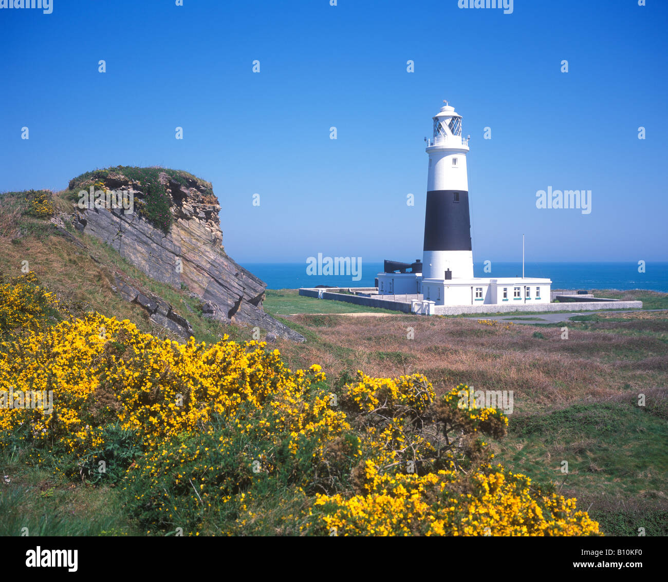 lighthouse, Alderney Island Stock Photo
