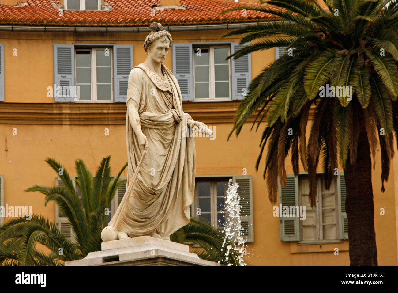Statue of Napoleon on Place Foch in Ajaccio Corsica France Stock Photo