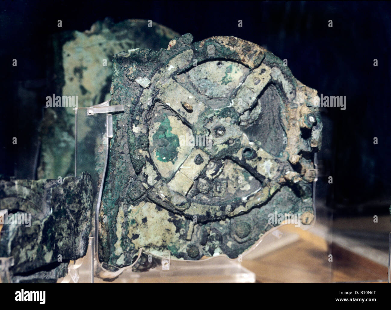 Antikythera navigational mechanism vernier gauge 4th c BC Greece Stock Photo