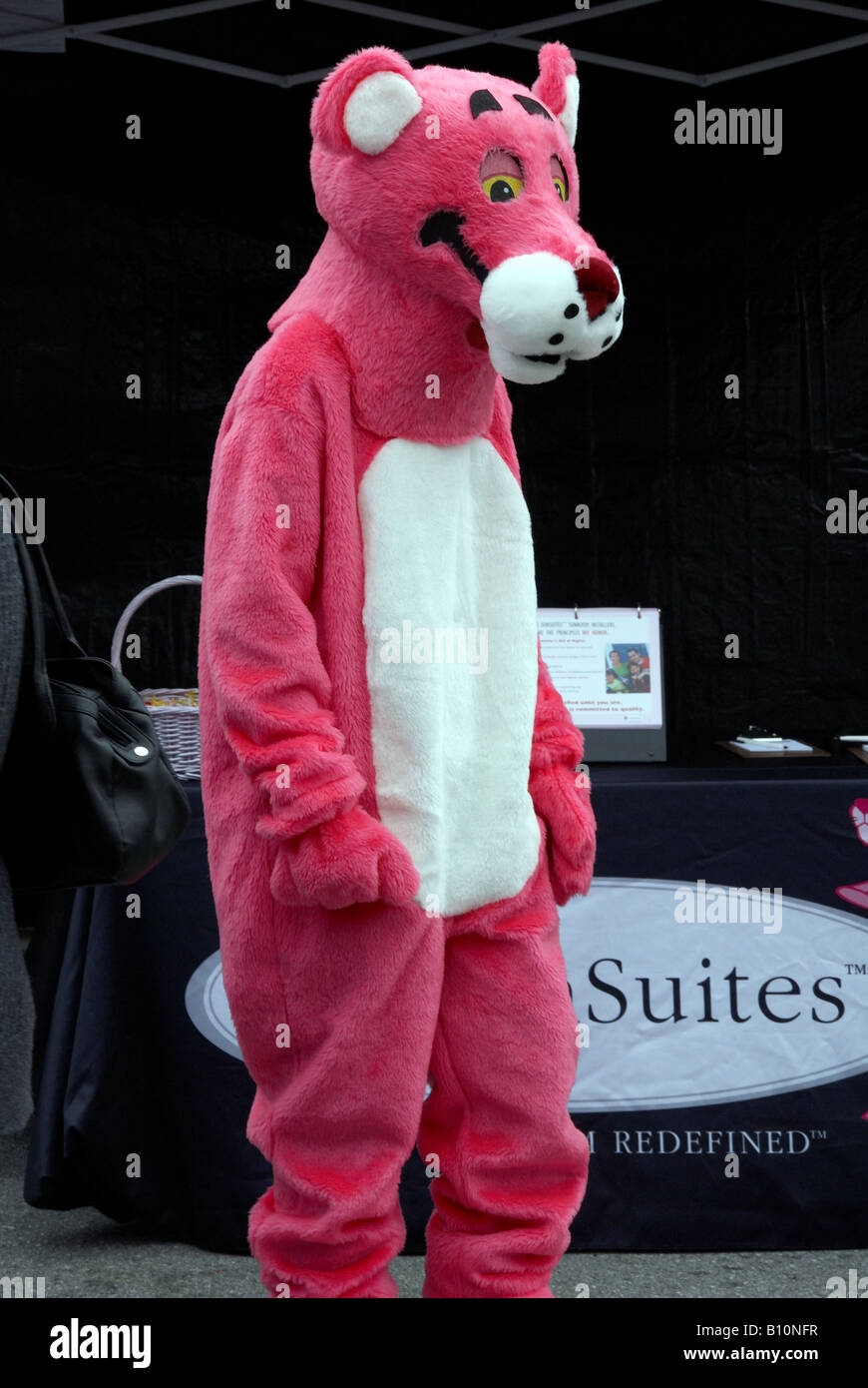 pink panther mascot Stock Photo