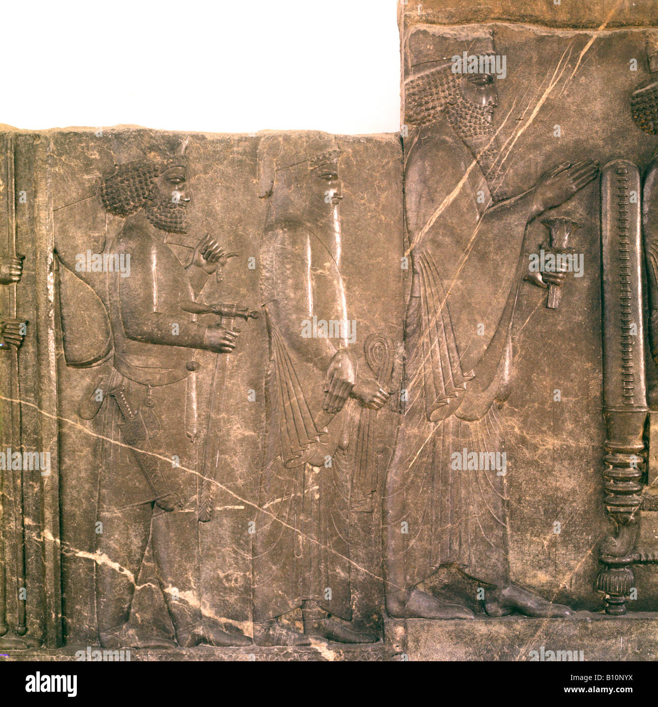Xerxes Relief from Persepolis. Stock Photo