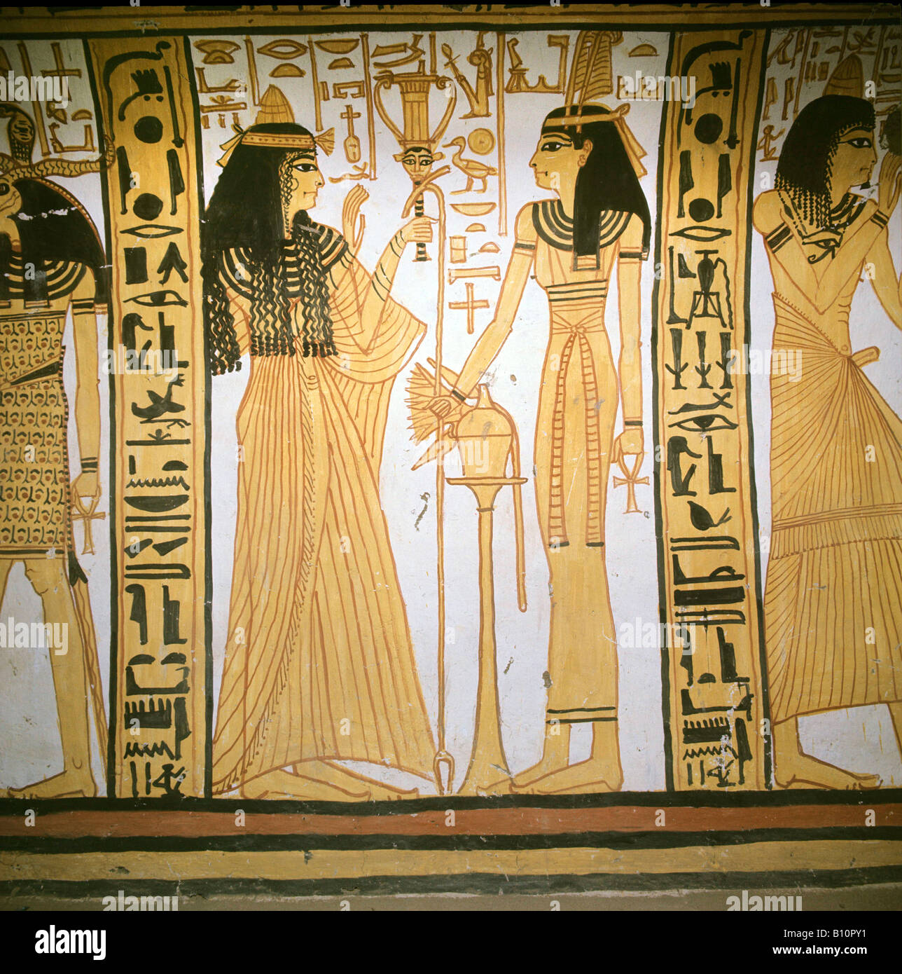 Nekhtamun's wife with Maat. 19th Dynasty. Deir el Medina.  Egypt Stock Photo