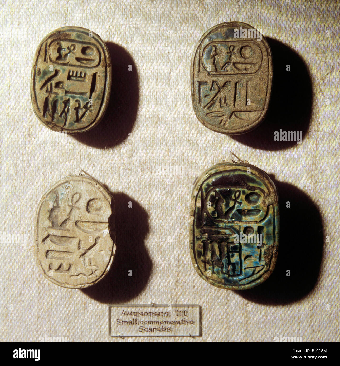 Scarab seals Amenophis II. 1450 BC. Egypt 18th Dynasty. Stock Photo
