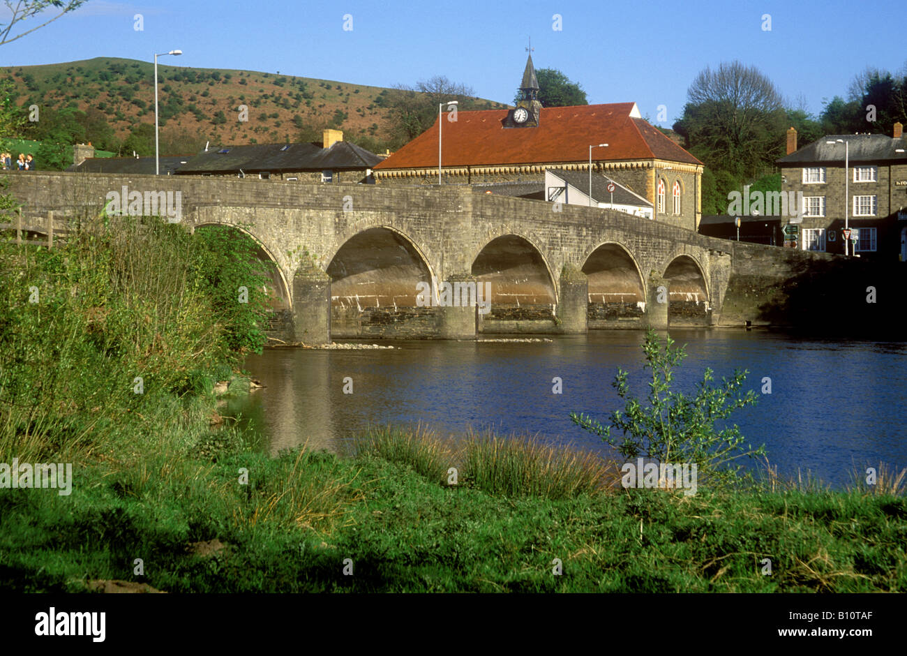 Builth Wells - Farming Centre and market town on the River Wye Stock Photo
