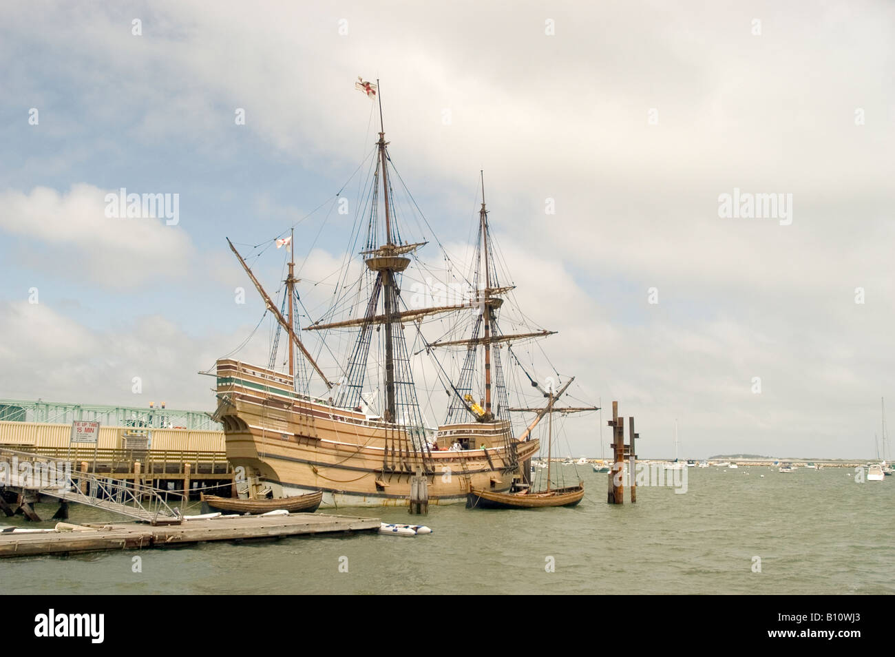 Mayflower in Plymoth Stock Photo