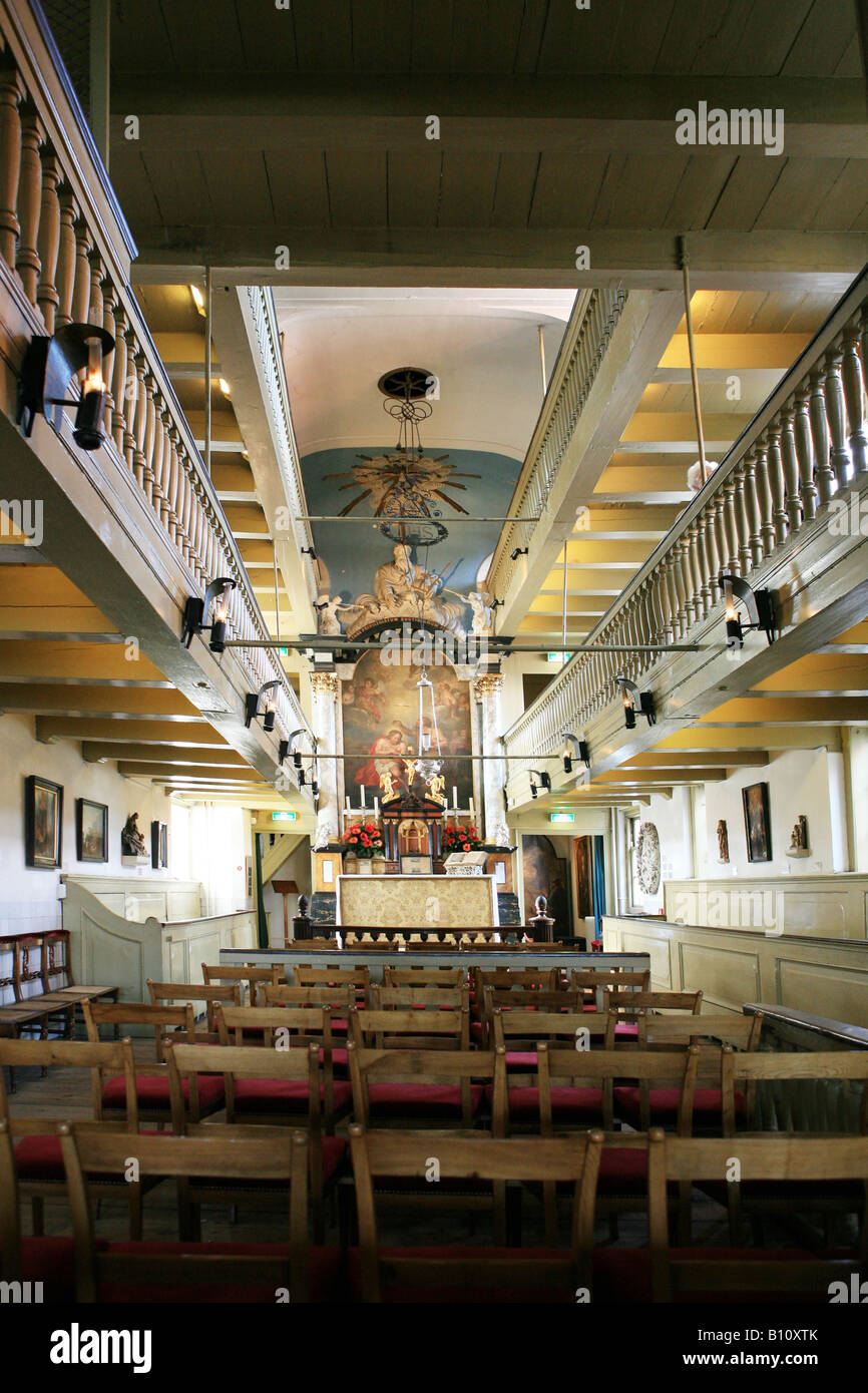 Richly decorated interior of a hidden church
