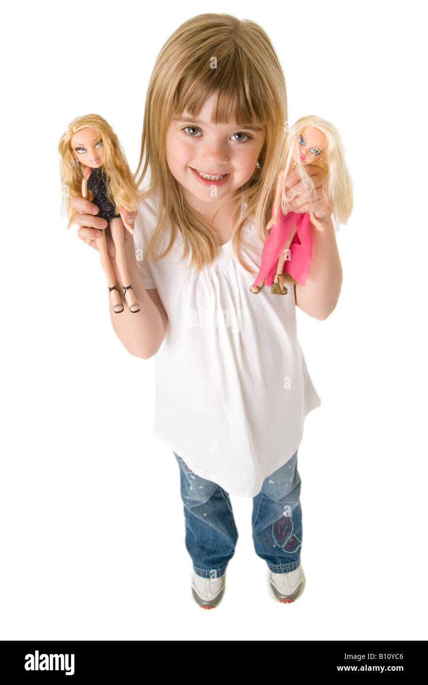 bratz doll toy young girl body image cartoon distorted bimbo fashion trendy industry marketing Stock Photo