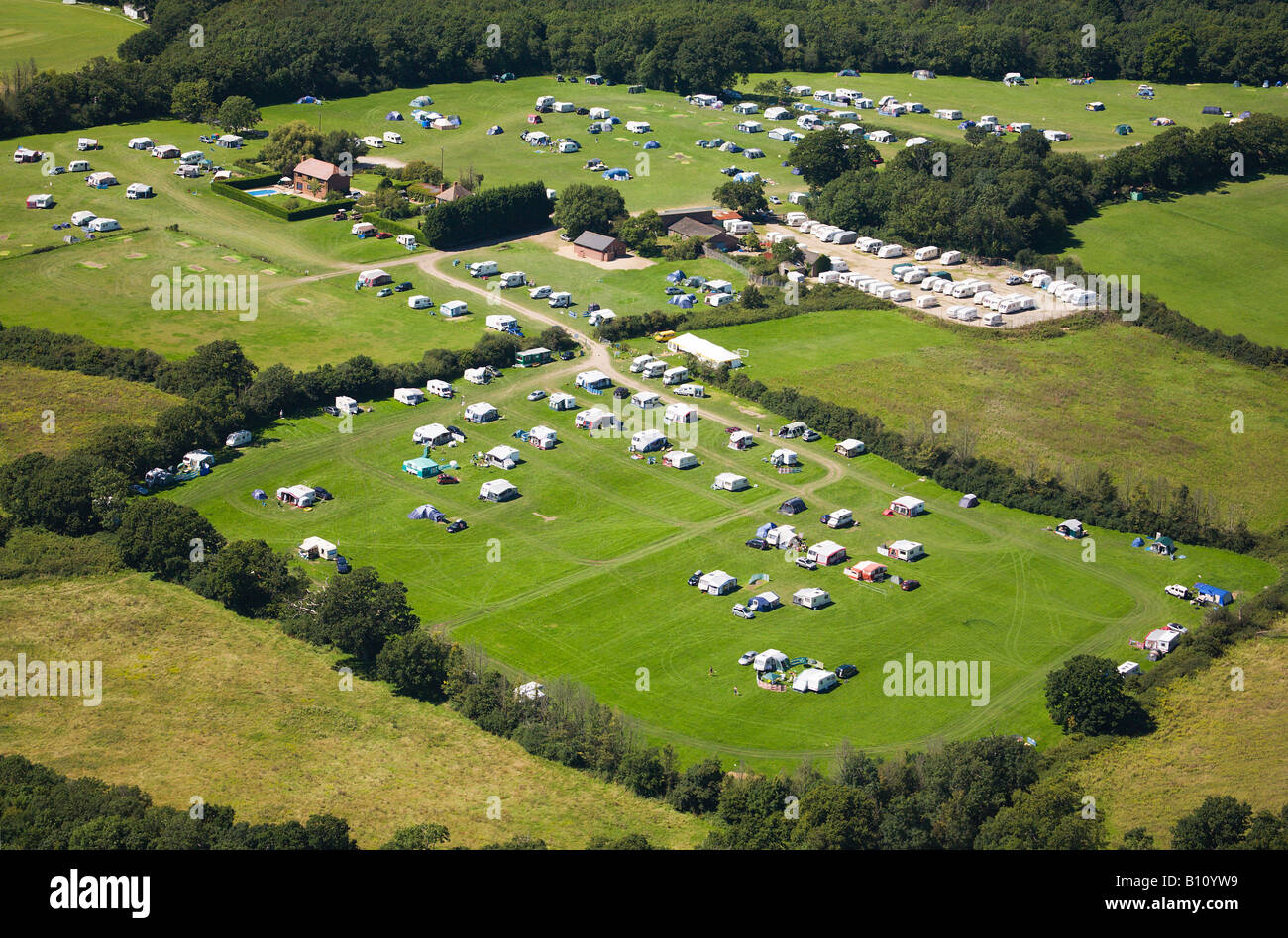 Aerial view of Beaper Farm campsite, Ryde, Isle of Wight. UK Stock ...
