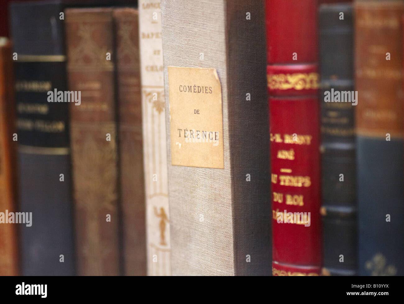 Antique books for sale in the Galerie Vivienne Paris France Stock Photo