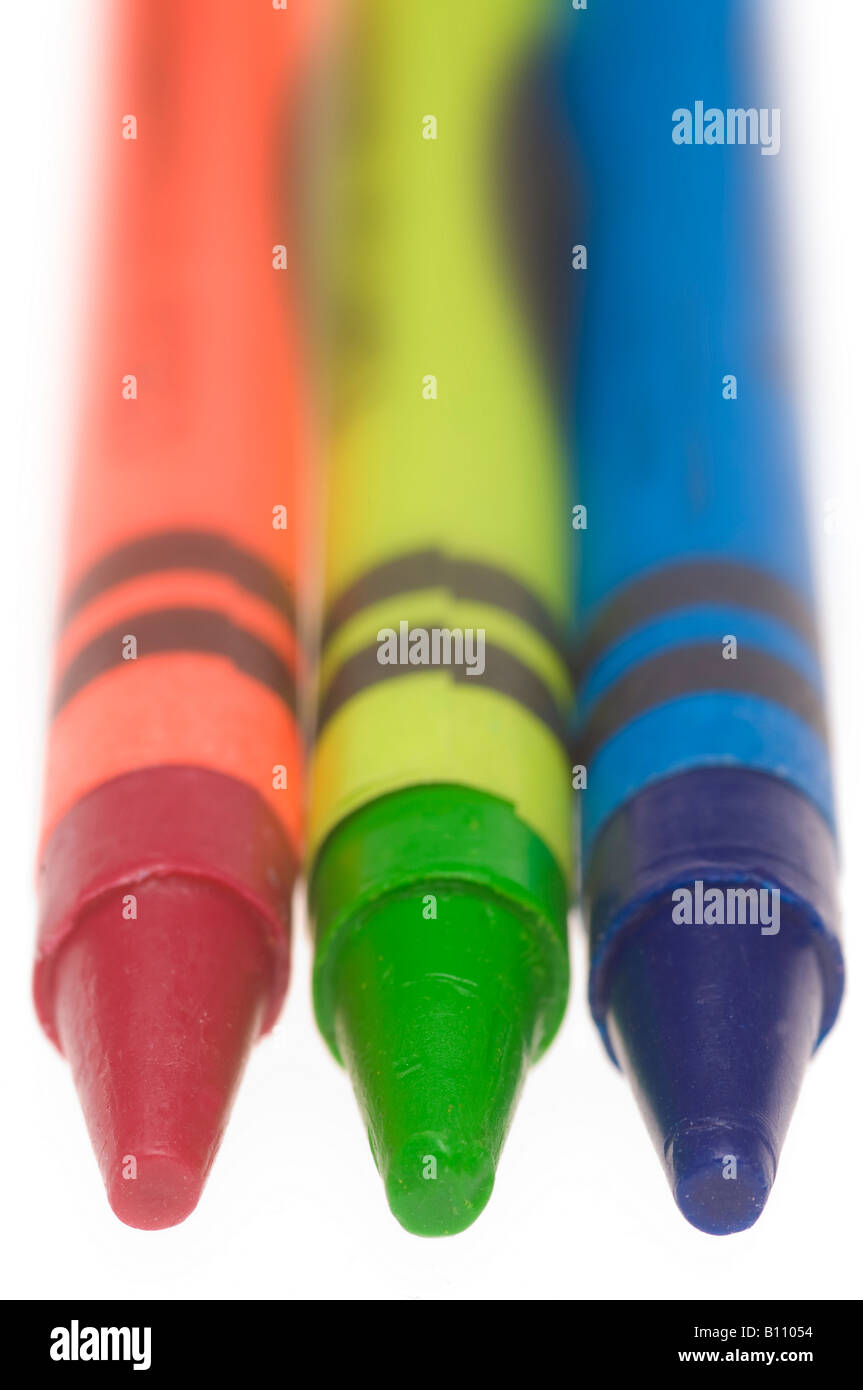 Wax crayons white background Black and White Stock Photos & Images - Alamy