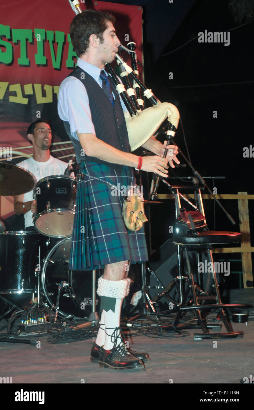 Israel Nof Ginosar Outdoor Bagpipe concert May 2008 Stock Photo Alamy