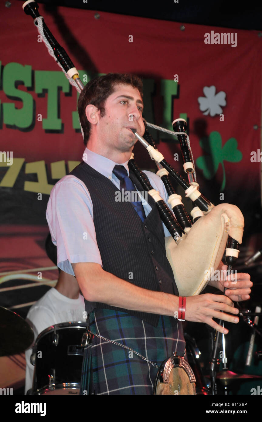 Israel Nof Ginosar Outdoor Bagpipe concert May 2008 Stock Photo Alamy