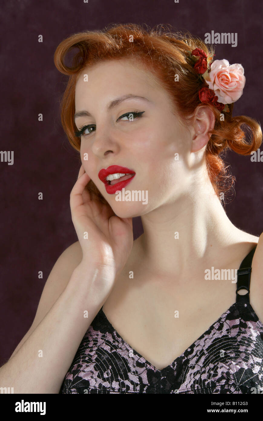 Portrait of Former Actress, Stage Entertainer, Dancer and Burlesque Performer Annette Betty Stock Photo