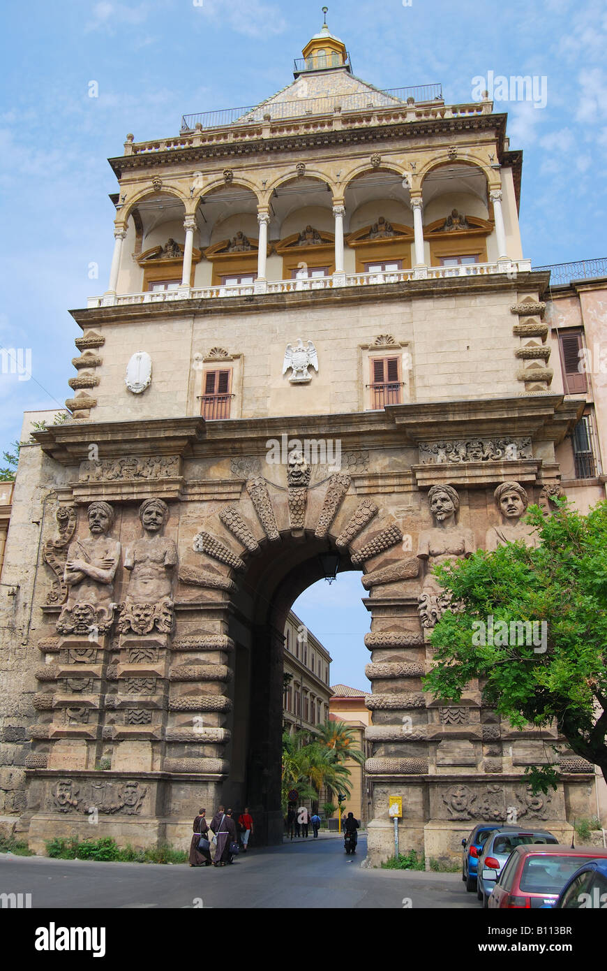 Porta Nuova, Cassaro Quarter, Palermo, Palermo Province, Sicily, Italy Stock Photo