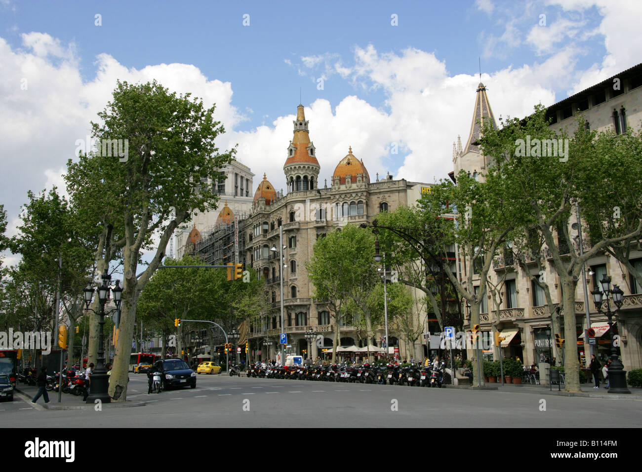 Colourful Gothic Rooftops on a Modernist Building in Passeig de Gracia