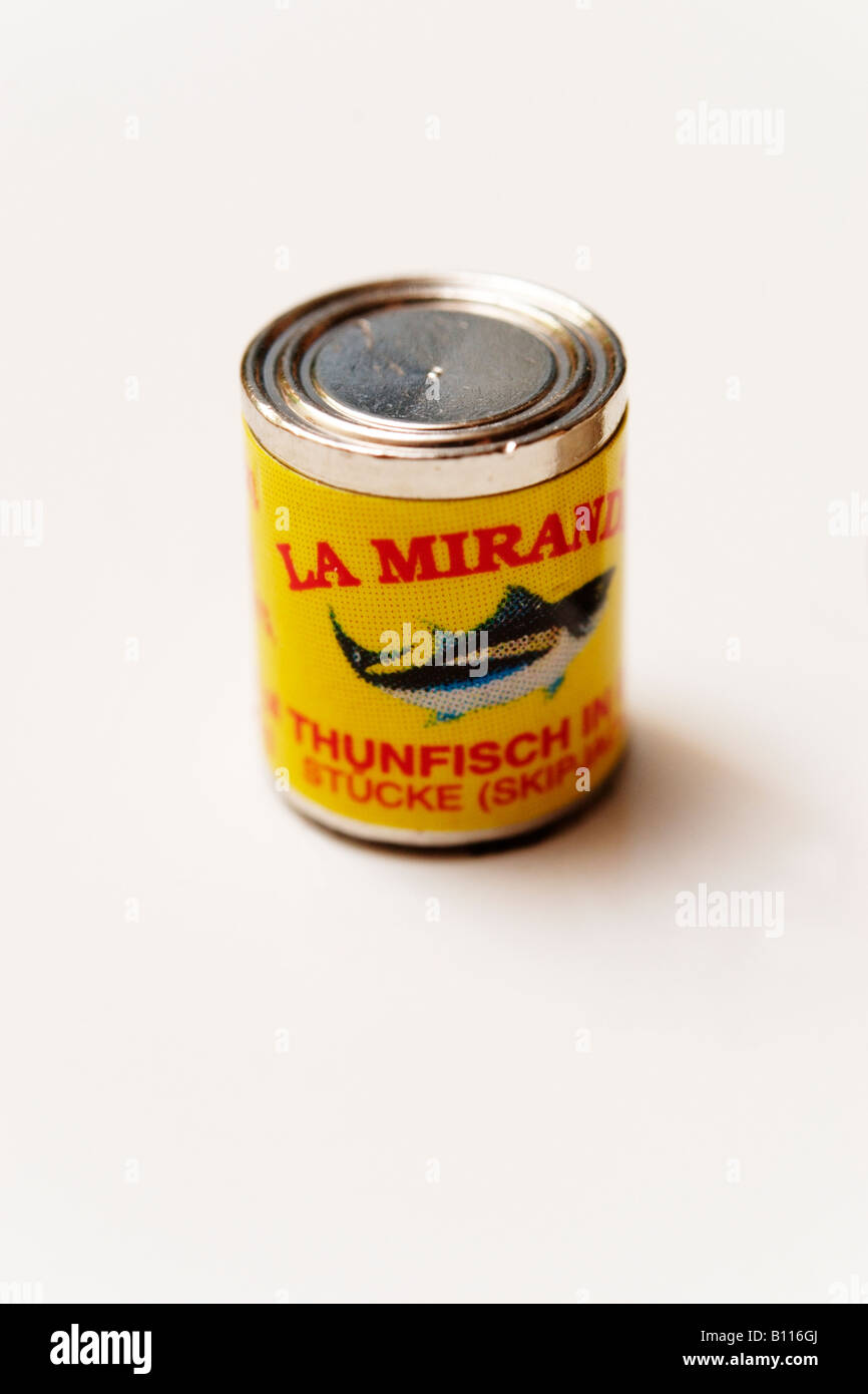 Miniature tin of La Miranda tuna Stock Photo