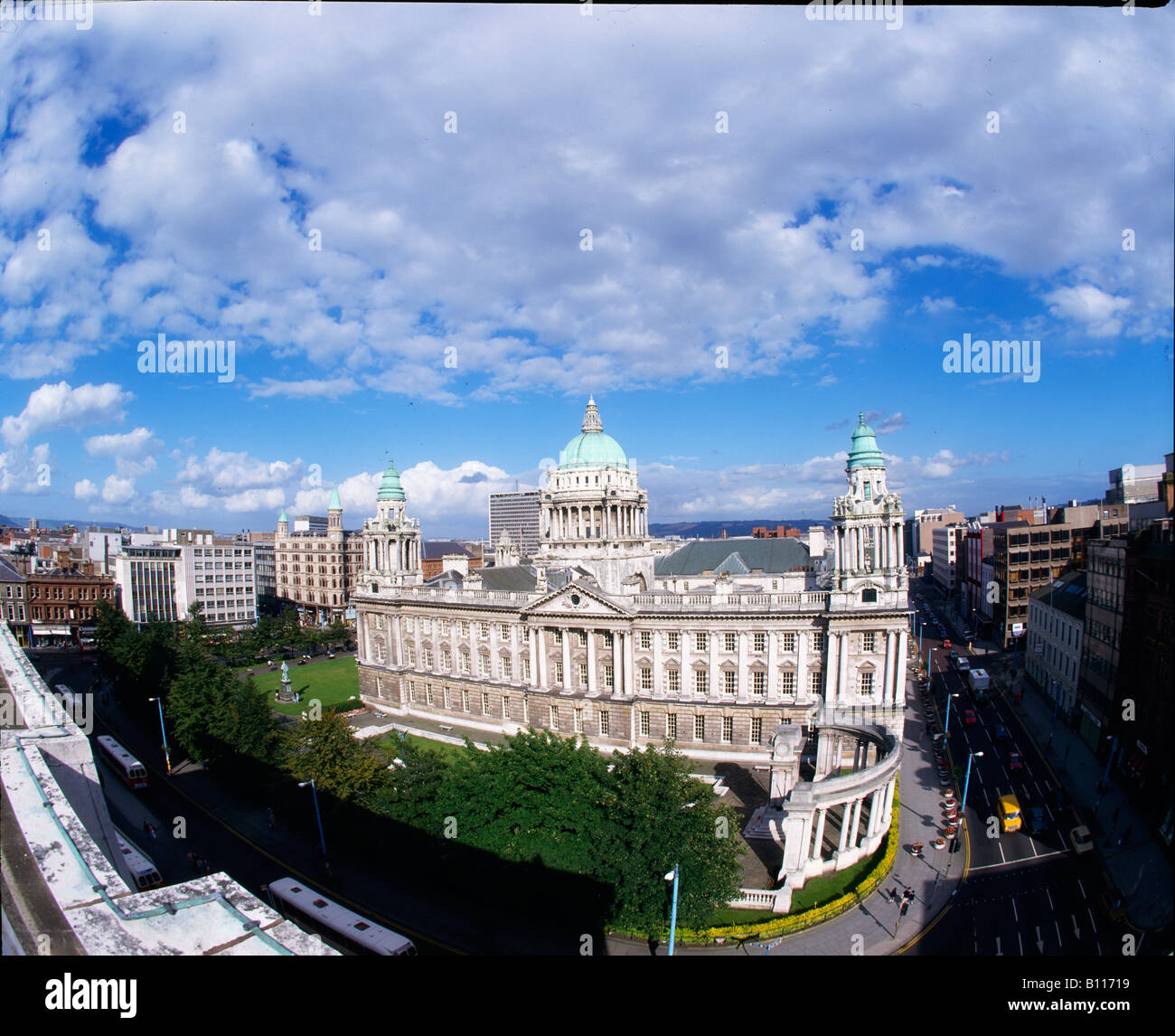 City Hall and skyline, Belfast, Ireland Stock Photo