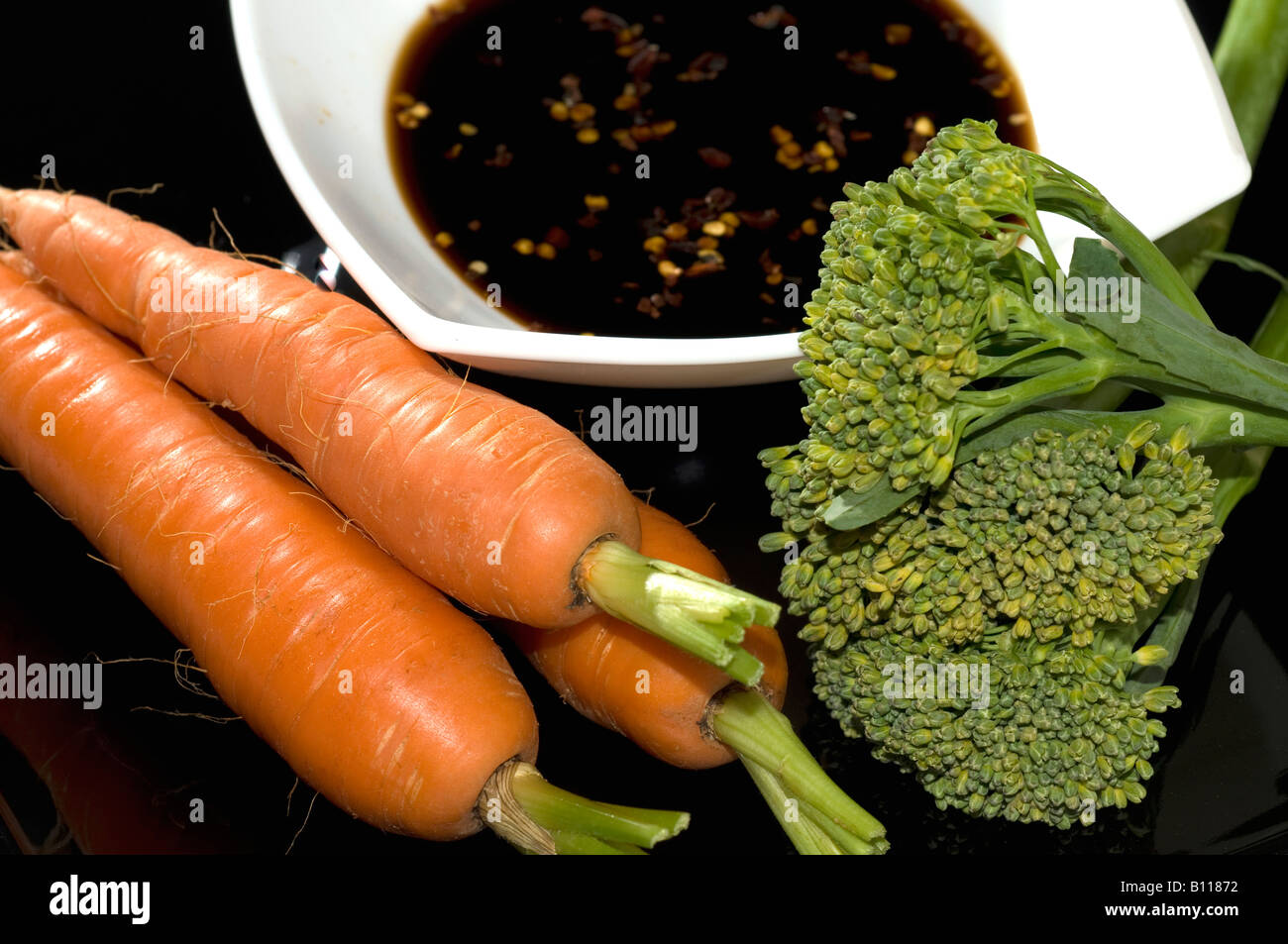 Vegitables and dip Stock Photo