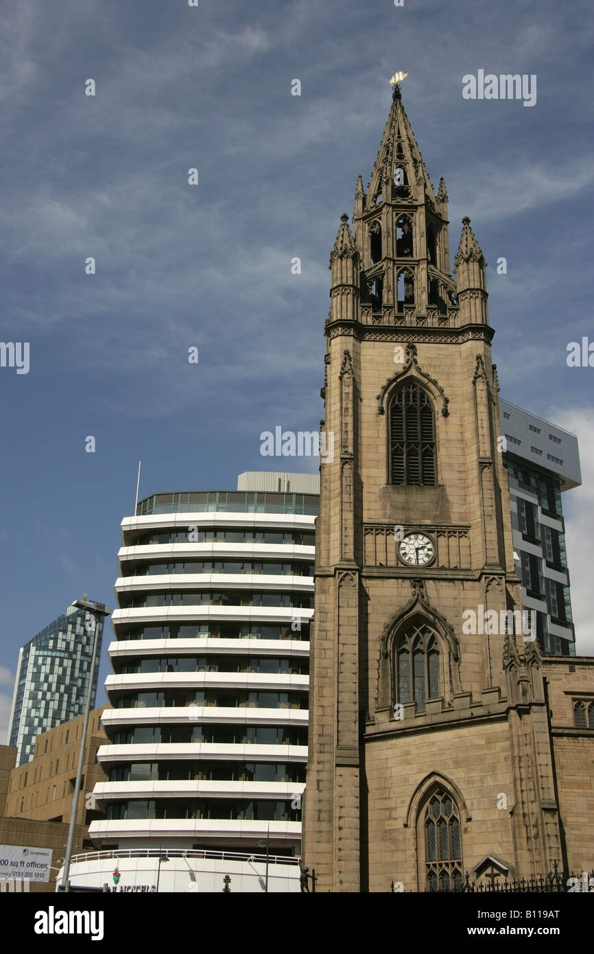 City of Liverpool, England. Parish Church of Liverpool, the Church of Our Lady and Saint Nicholas near Pier head. Stock Photo