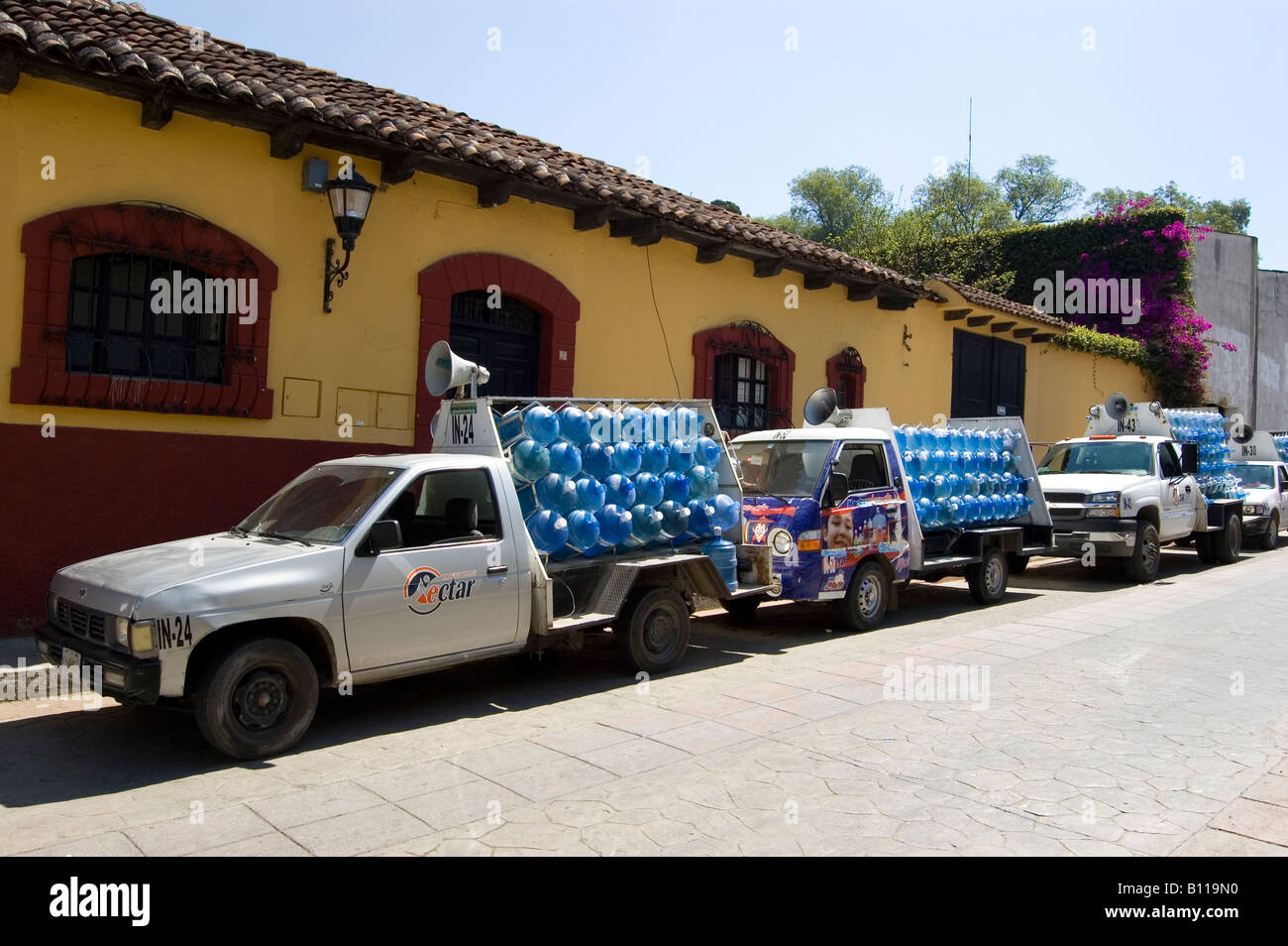 Water Bottle Delivery Trucks in Chiapas Mexico Stock Photo Alamy