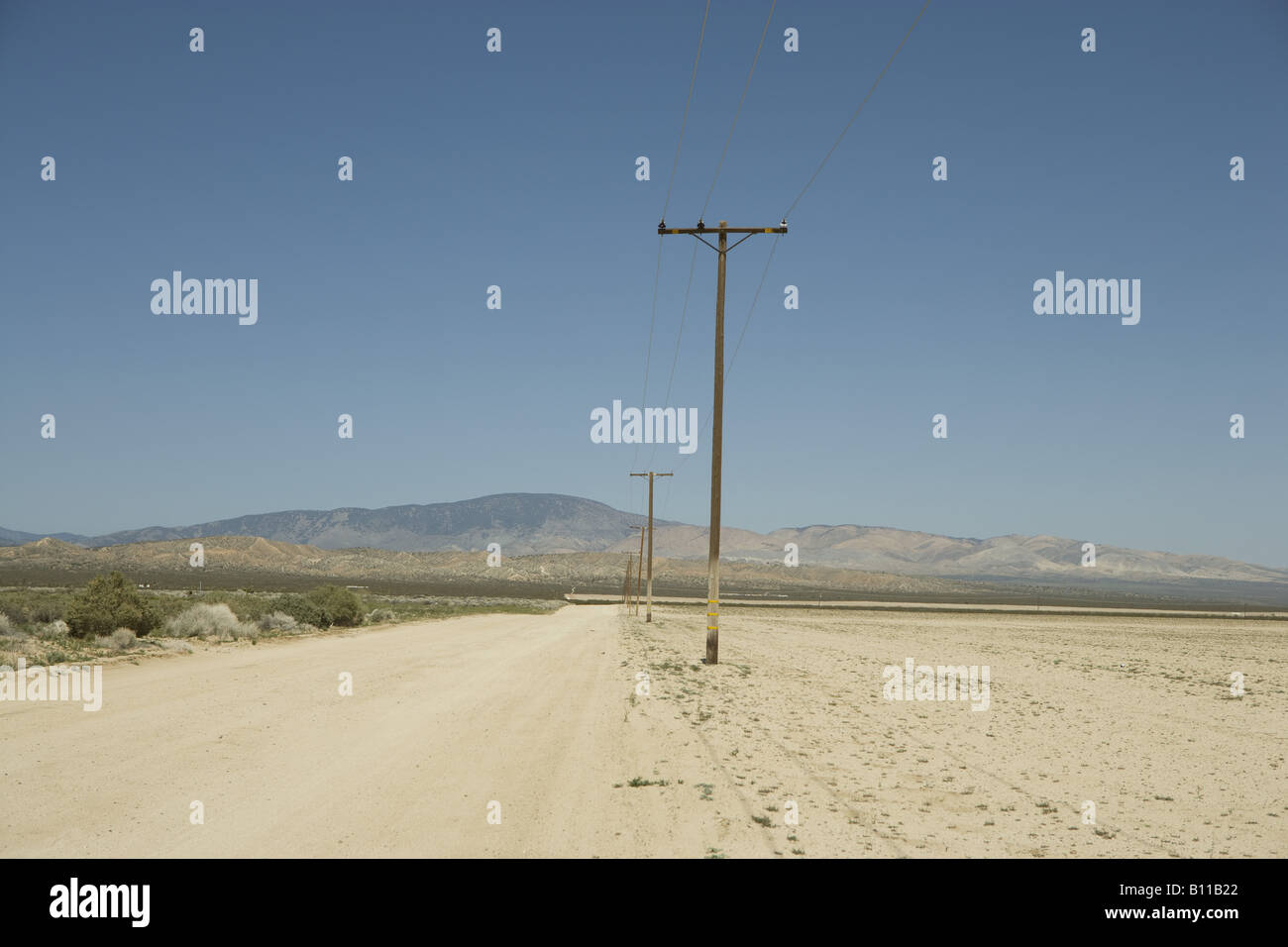 dirt road winds through California desert Stock Photo - Alamy