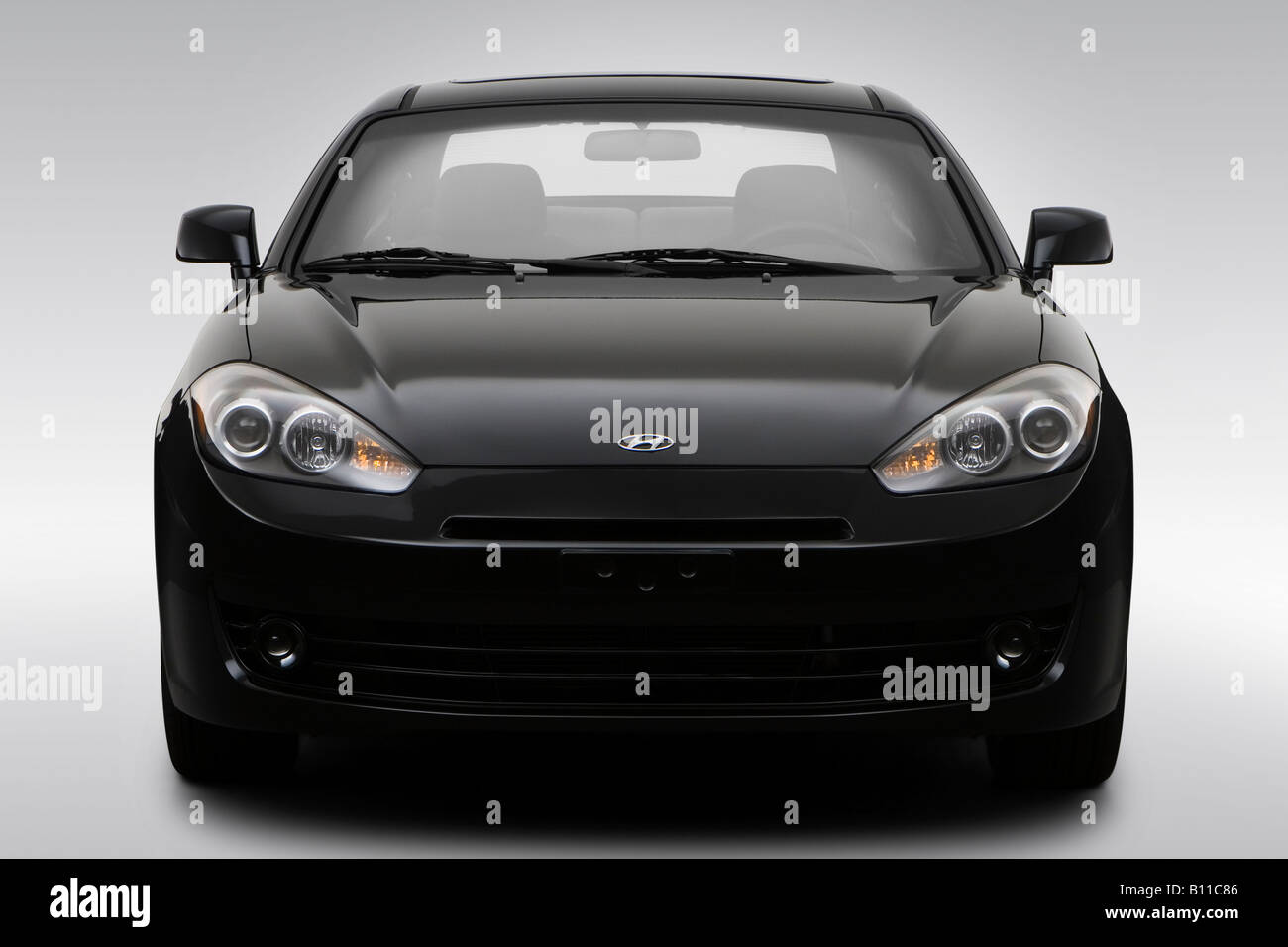 2008 Hyundai Tiburon GT Limited in Black - Low/Wide Front Stock Photo