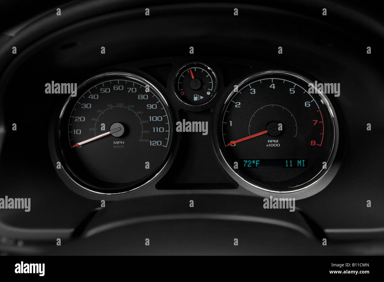 2008 Chevrolet Cobalt LT in Yellow Speedometer/tachometer Stock Photo